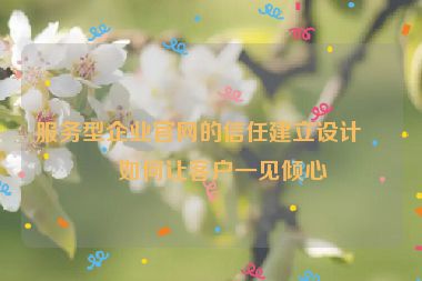 服務(wù)型企業(yè)官網(wǎng)的信任建立設(shè)計(jì)，如何讓客戶一見(jiàn)傾心