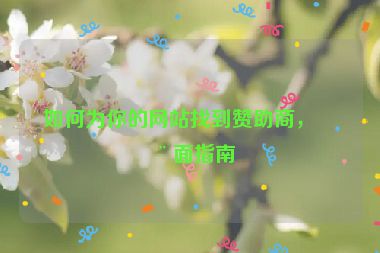 如何為你的網(wǎng)站找到贊助商，全面指南