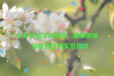 廣州做網(wǎng)站字體推薦，兼顧美觀與加載速度的實(shí)用指南