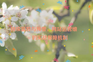 持續(xù)監(jiān)控與預(yù)警，網(wǎng)站運(yùn)營維護(hù)的實(shí)戰(zhàn)保障機(jī)制