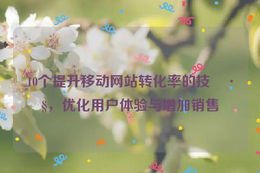 10個提升移動網(wǎng)站轉(zhuǎn)化率的技巧，優(yōu)化用戶體驗與增加銷售