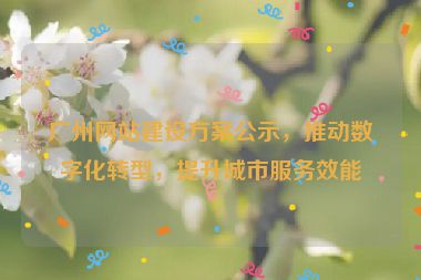 廣州網(wǎng)站建設(shè)方案公示，推動數(shù)字化轉(zhuǎn)型，提升城市服務(wù)效能