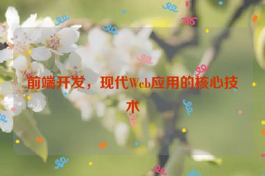 前端開發(fā)，現(xiàn)代Web應用的核心技術(shù)