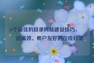10個最佳的目錄網(wǎng)站建設(shè)技巧，打造高效、用戶友好的在線目錄