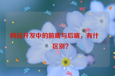 網(wǎng)站開發(fā)中的前端與后端，有什么區(qū)別？