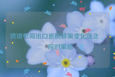 跨境電商出口退稅政策變化及企業(yè)應對策略