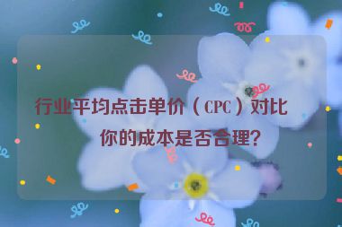 行業(yè)平均點(diǎn)擊單價（CPC）對比，你的成本是否合理？