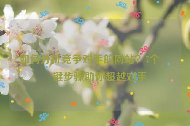 如何分析競爭對(duì)手的網(wǎng)站？7個(gè)關(guān)鍵步驟助你超越對(duì)手
