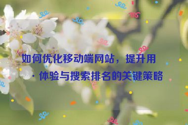 如何優(yōu)化移動端網(wǎng)站，提升用戶體驗(yàn)與搜索排名的關(guān)鍵策略