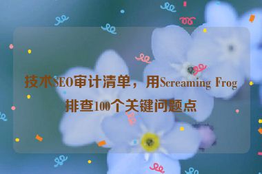 技術(shù)SEO審計(jì)清單，用Screaming Frog排查100個(gè)關(guān)鍵問題點(diǎn)
