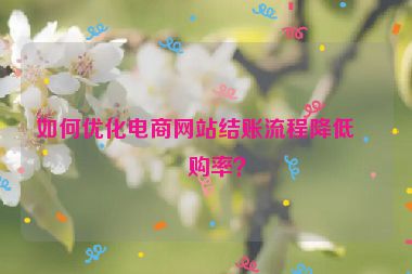 如何優(yōu)化電商網(wǎng)站結(jié)賬流程降低棄購率？