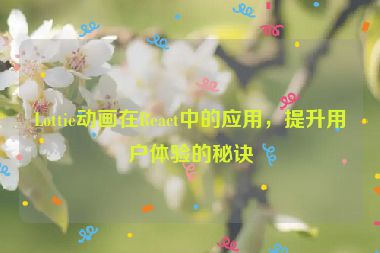 Lottie動畫在React中的應(yīng)用，提升用戶體驗(yàn)的秘訣