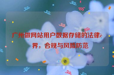 廣州做網(wǎng)站用戶數(shù)據(jù)存儲(chǔ)的法律邊界，合規(guī)與風(fēng)險(xiǎn)防范