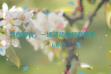 案例解析，一場活動(dòng)如何做到千萬GMV？