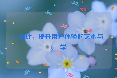 UI設(shè)計，提升用戶體驗的藝術(shù)與科學