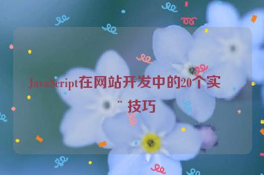 JavaScript在網站開發(fā)中的20個實用技巧