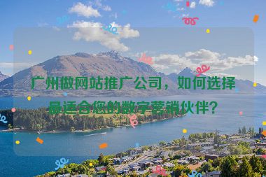 廣州做網(wǎng)站推廣公司，如何選擇最適合您的數(shù)字營銷伙伴？