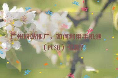 廣州網(wǎng)站推廣，如何利用手機(jī)通知（PUSH）引流？