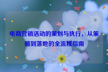 電商營銷活動的策劃與執(zhí)行，從策略到落地的全流程指南