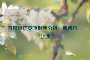 百度推廣競(jìng)爭(zhēng)對(duì)手分析，如何搶占流量？