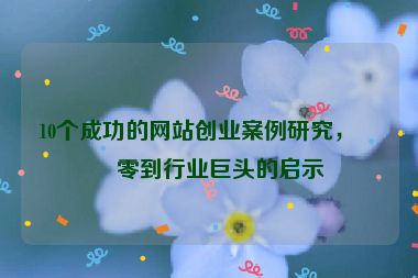 10個成功的網(wǎng)站創(chuàng)業(yè)案例研究，從零到行業(yè)巨頭的啟示