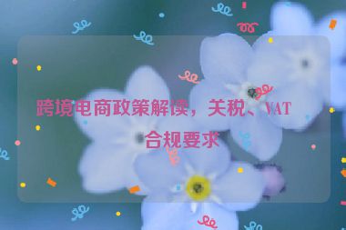 跨境電商政策解讀，關(guān)稅、VAT與合規(guī)要求