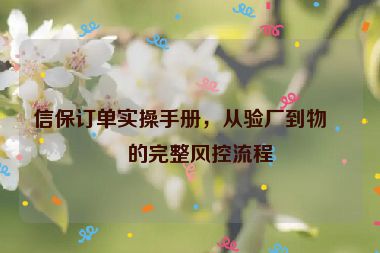 信保訂單實(shí)操手冊(cè)，從驗(yàn)廠到物流的完整風(fēng)控流程