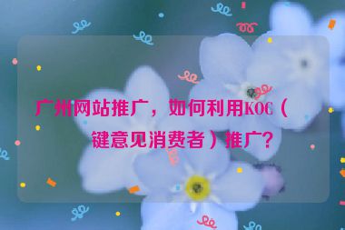 廣州網(wǎng)站推廣，如何利用KOC（關(guān)鍵意見(jiàn)消費(fèi)者）推廣？