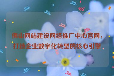 佛山網(wǎng)站建設(shè)網(wǎng)絡(luò)推廣中心官網(wǎng)，打造企業(yè)數(shù)字化轉(zhuǎn)型的核心引擎