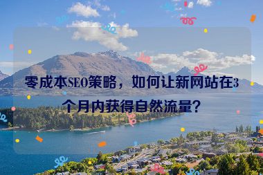 零成本SEO策略，如何讓新網(wǎng)站在3個月內(nèi)獲得自然流量？