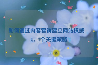 如何通過(guò)內(nèi)容營(yíng)銷(xiāo)建立網(wǎng)站權(quán)威性，7個(gè)關(guān)鍵策略