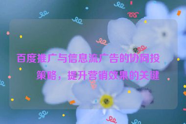 百度推廣與信息流廣告的協(xié)同投放策略，提升營(yíng)銷效果的關(guān)鍵