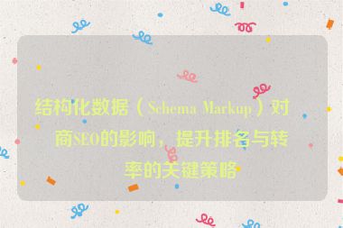 結(jié)構(gòu)化數(shù)據(jù)（Schema Markup）對電商SEO的影響，提升排名與轉(zhuǎn)化率的關(guān)鍵策略