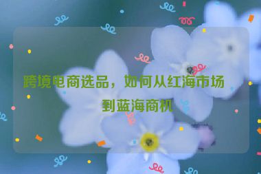 跨境電商選品，如何從紅海市場找到藍(lán)海商機(jī)