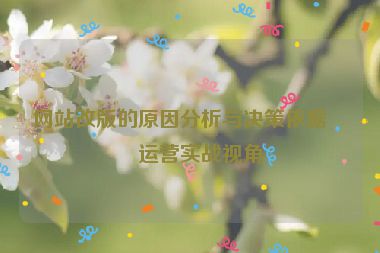 網(wǎng)站改版的原因分析與決策依據(jù)，運營實戰(zhàn)視角