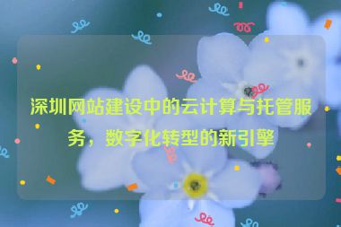 深圳網(wǎng)站建設(shè)中的云計(jì)算與托管服務(wù)，數(shù)字化轉(zhuǎn)型的新引擎