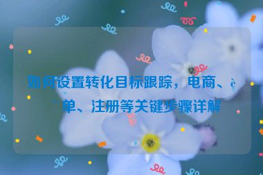 如何設(shè)置轉(zhuǎn)化目標(biāo)跟蹤，電商、表單、注冊等關(guān)鍵步驟詳解