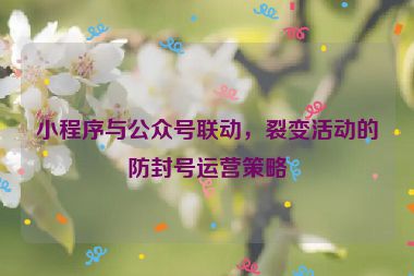 小程序與公眾號聯(lián)動，裂變活動的防封號運營策略