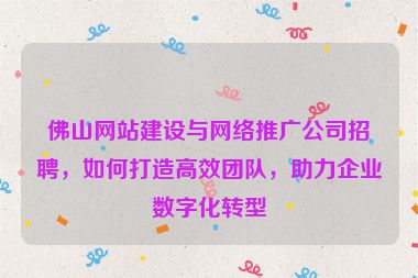 佛山網(wǎng)站建設(shè)與網(wǎng)絡(luò)推廣公司招聘，如何打造高效團(tuán)隊(duì)，助力企業(yè)數(shù)字化轉(zhuǎn)型