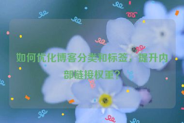 如何優(yōu)化博客分類和標(biāo)簽，提升內(nèi)部鏈接權(quán)重？