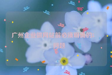 廣州企業(yè)做網(wǎng)站前必須明確的5個(gè)問(wèn)題