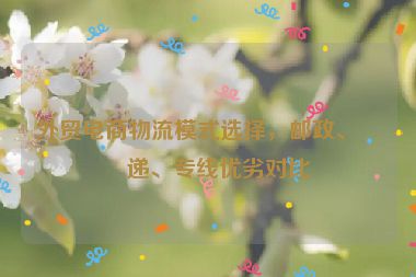 外貿(mào)電商物流模式選擇，郵政、快遞、專(zhuān)線優(yōu)劣對(duì)比