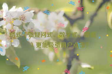 格式（如疑問(wèn)式、數(shù)字式、情感式）更能吸引用戶點(diǎn)擊？