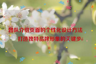 團隊介紹頁面的個性化設計方法，打造獨特品牌形象的關鍵步驟