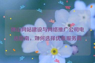 佛山網(wǎng)站建設(shè)與網(wǎng)絡(luò)推廣公司電話指南，如何選擇優(yōu)質(zhì)服務(wù)商