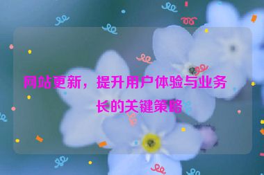 網(wǎng)站更新，提升用戶體驗(yàn)與業(yè)務(wù)增長的關(guān)鍵策略