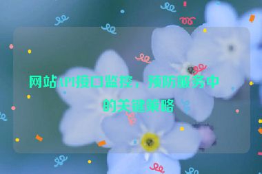 網(wǎng)站API接口監(jiān)控，預(yù)防服務(wù)中斷的關(guān)鍵策略