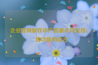 企業(yè)官網制作中產品展示與在線銷售功能的結合