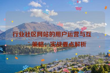 行業(yè)社區(qū)網(wǎng)站的用戶運營與互動策略，實戰(zhàn)要點解析